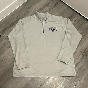K-State Quarter-Zip Pullover - Light Gray